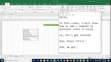 Add comment to multiple cells in Excel