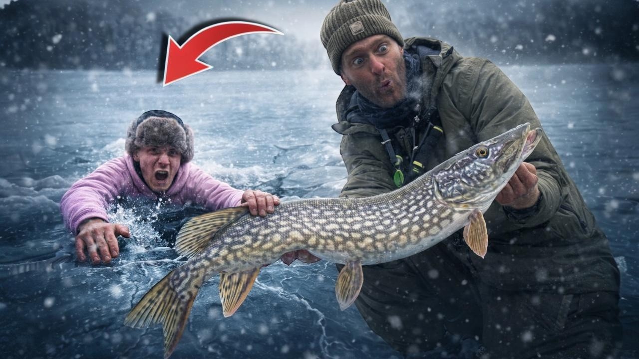 EXTRÉMNÍ CHYTÁNÍ NA DÍRKÁCH - PÁD POD LED