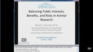 OLAW Webinar: Balancing Public Interests, Benefits, and Risks in Animal Research