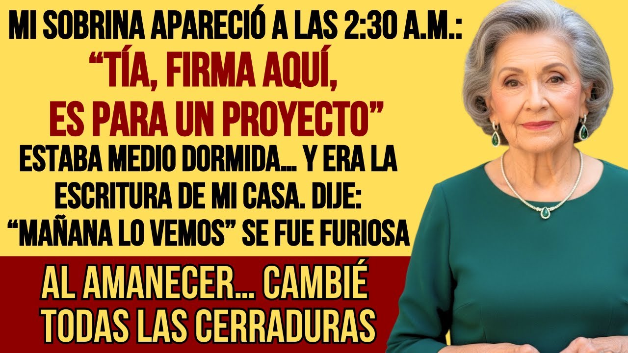 Mi sobrina intentó aprovechar mi sueño para que yo firmara la escritura de mi casa… Al amanecer...