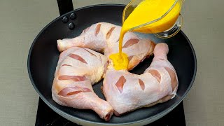 Muslos de pollo a la sartén, preparados con una antigua receta al estilo alemán