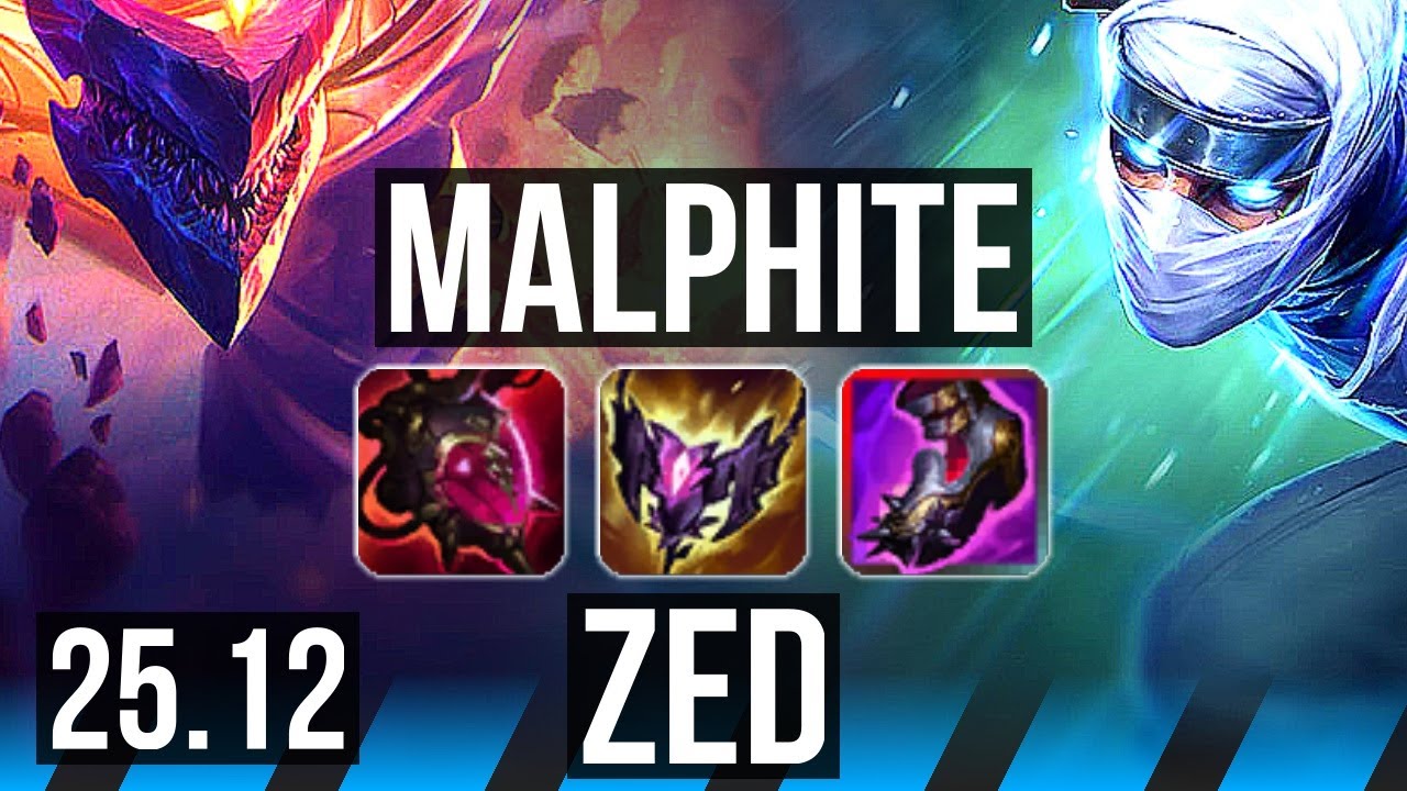 MALPHITE vs ZED (MID) | 14/4/7, Dominating | TR Challenger | 25.12