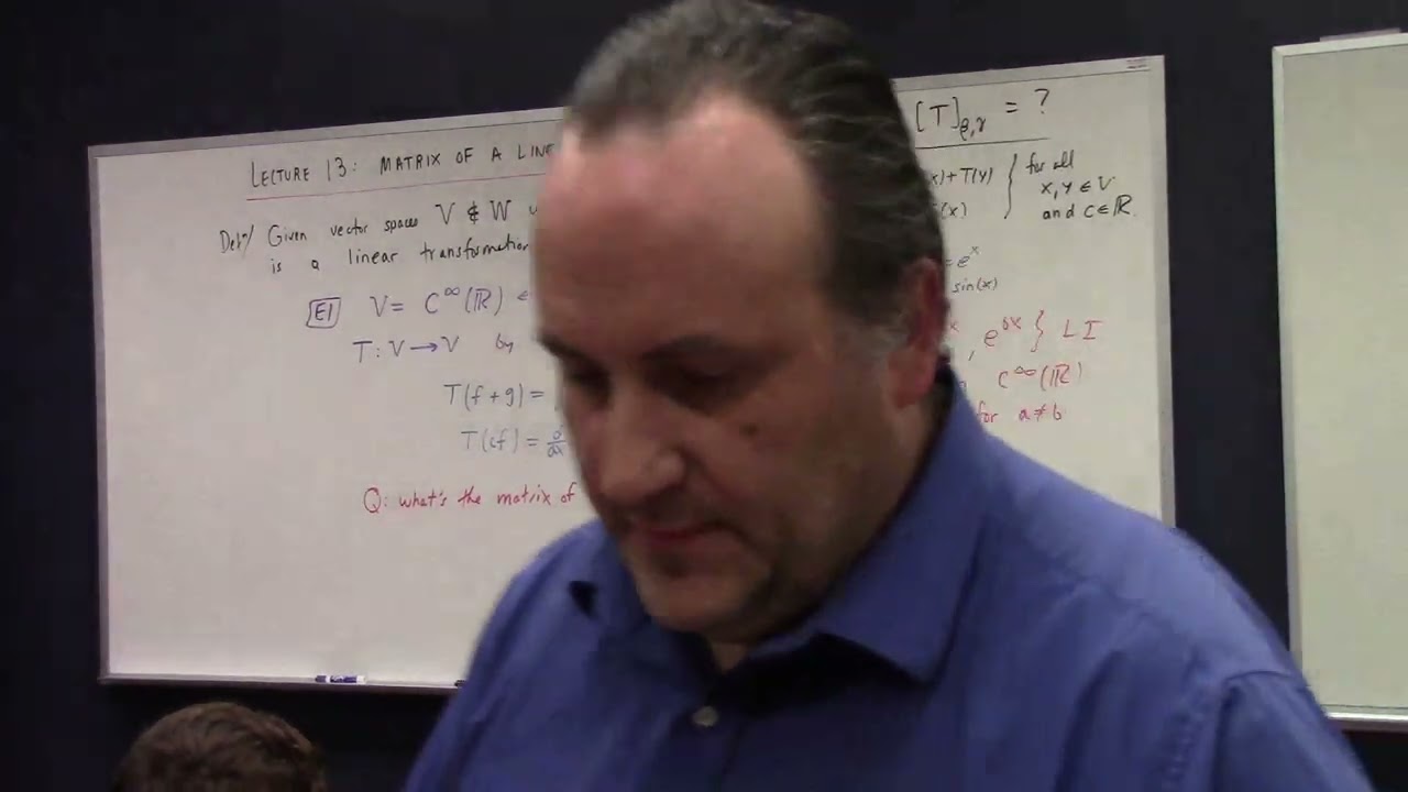 Applied Linear: Lecture 13: Matrix of Linear Transformation, 2-20-26