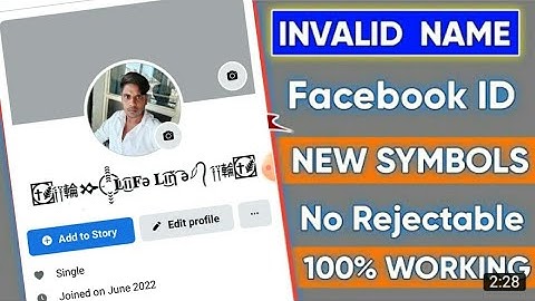 Fb Invalid name id new trick || Fb Invalid name id new trick 2022 New symbol || #INDIAN TRICKER