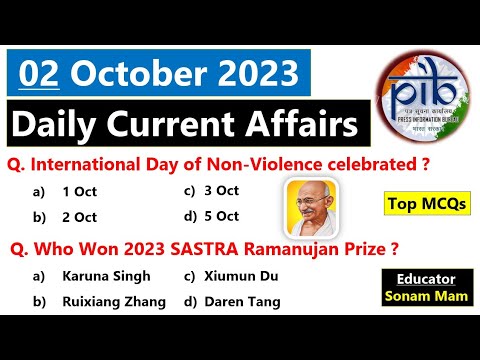 2 October 2023 Current affairs | Daily current affairs | Today current ...