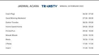 Jadwal Acara Kita Dunia TV, Trans TV, dan Trans7 Minggu, 20 Februari 2022