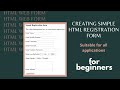 Simple HTML registration and login form for beginners |Suitable for all application in Tamil