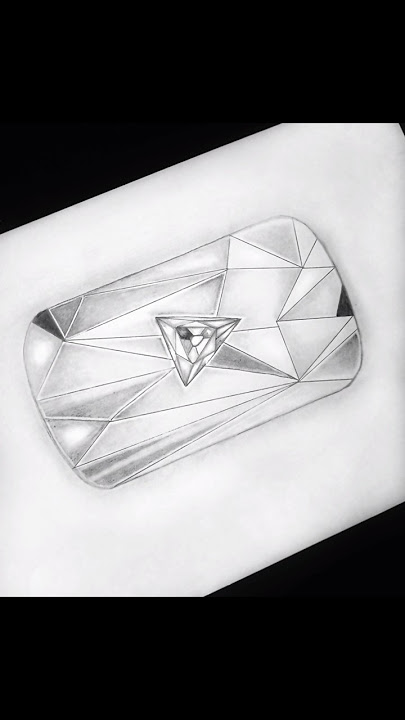 Using Only A Pencil To Sketch The Diamond Play Button