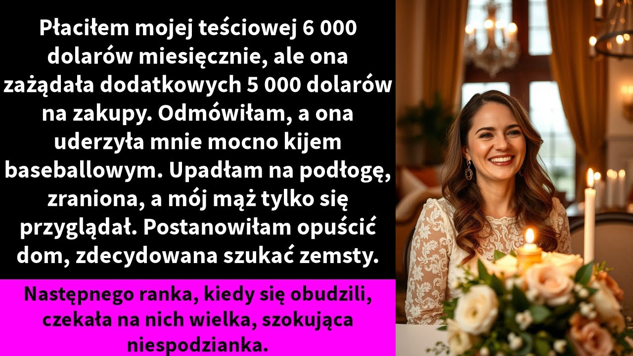 Mój mąż stał dwa metry ode mnie, gdy jego matka uderzyła mnie kijem baseballowym w twarz. Nie drgnął. Nie powiedział ani słowa. Po prostu patrzył, jak upadam na podłogę, a jego matka krzyczy: "To...