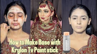 How to use Kryolan Tv paint stick for Bridal and party Base || Flawless Base Tips with Krylon stick 