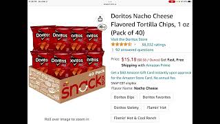 Chyyrp - Amazon Deal, Doritos Nacho Cheese Tortilla Chips, 1 oz, 40 Bags, $15.18