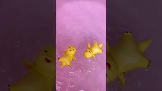 Happy Float Time! 🛁 Yellow Buddies Enjoy Pink Pool Splash 💦 #FloatingFun #CuteBathToys