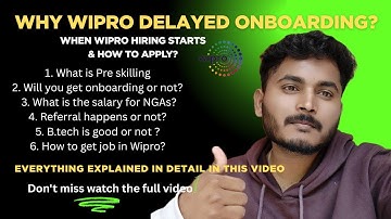 WHY WIPRO DELAYED ONBOARDING? Wipro Hiring 2025 || Pre-skilling || Referral || Job Process Explained