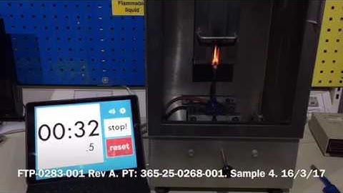 EASA/FAA 25.853 60 seconds vertical burns test