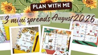 MINI PLANNER TRIPLE PLAN WITH ME | AUG 2026 | CURRENTLY PAGE, MONTHLY VIEW, FIRST WEEK | DASHBOARD