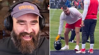 Jason Kelce REACTS to Travis THROWING and SHOUTING at Justin Tucker Before Chiefs v Ravens Game