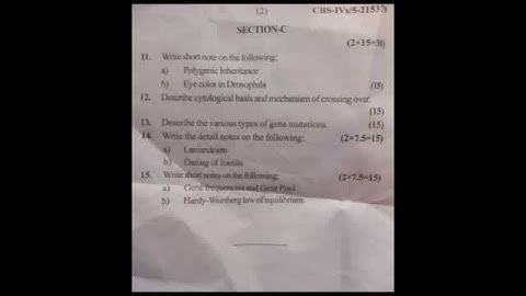 Zoology paper 4th sem cbcs Jammu University 2019