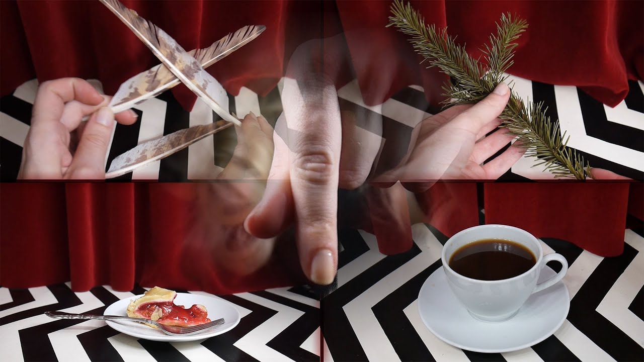ASMR Black Lodge: coffee, cherry pie, Douglas firs and owl feathers