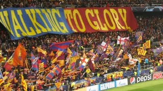 Barcelona fans vs manchester united quarter final champions league 3-0