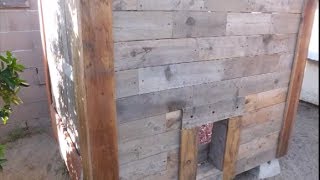 I constructed a chicken coop, using only wood pallets. It