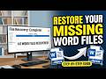 how to Restore Your missing word files