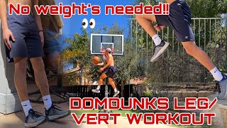 DomDunks body weight leg/vertical jump workout (NO WEIGHTS NEEDED!)