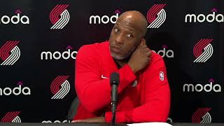 Chauncey Billups Postgame Interview | Portland Trail Blazers 110, San Antonio Spurs 116