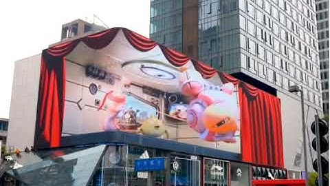 Outdoor Fixed Installation Advertising LED Display 3D Video Content