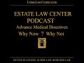 Estate Law Center Podcast - Advance Medical Directives - Why Now ? Why Not In § 54.1-2983 of the Code of Virginia, USA, the procedure for making an advance directive is set forth.  “Any adult capable of making an informed decision may, at any time, make a written advance directive to address any or all forms of health care in the event the declarant is later determined to be incapable of making an informed decision.”  As an estate planning attorney, I am frequently afforded a glimpse into the private lives of clients seeking to prepare for the threshold of death.  I treasure the sharing of the fears, struggles, and celebrations.  Though most of my clients are older adults, as those under fifty seem not to understand how quickly the years may pass, or as hard as the reality may be - that they may not have many years in front of them.  There is a common thread that is expressed...... Click, Listen, and Learn more