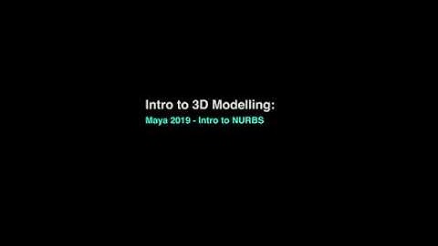 Maya 2019 - Intro to NURBS