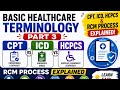 Basic Healthcare Terminology Part 3 | CPT, ICD, HCPCS & RCM Process Explained
