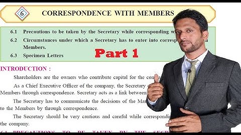 HSC New Syllabus Secretarial practice || Chapter 6 Correspondence With Members || part 1 | 12th comm