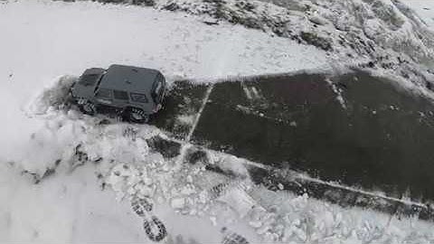 axial scx10 ii with an ebay  snow plow