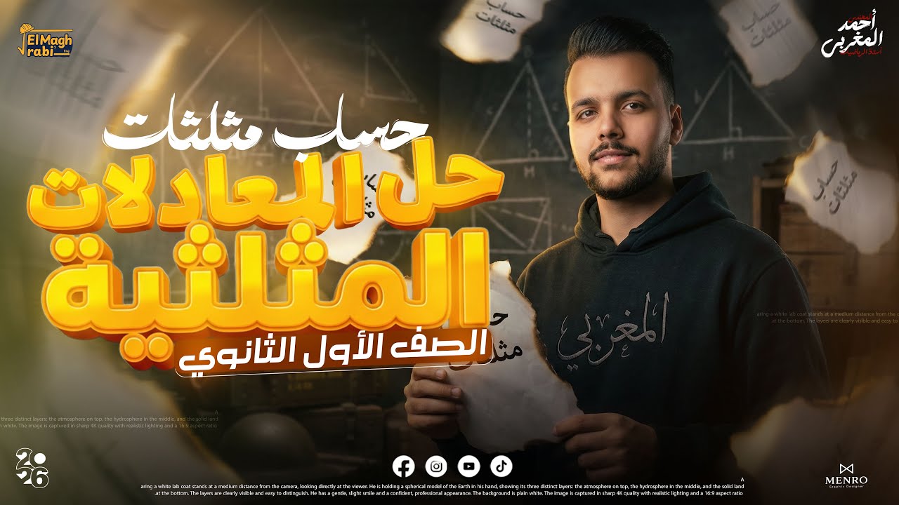 فرم حل المعادلات المثلثيه👊🏻 الدرس الثاني حساب مثلثات اولي ثانوي (الترم التاني )  2026