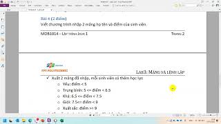 #MOB1014 #Java1 Lab3 Bài 4 Quản Lý Sinh Viên Sử Dụng 2 Mảng Trong Java