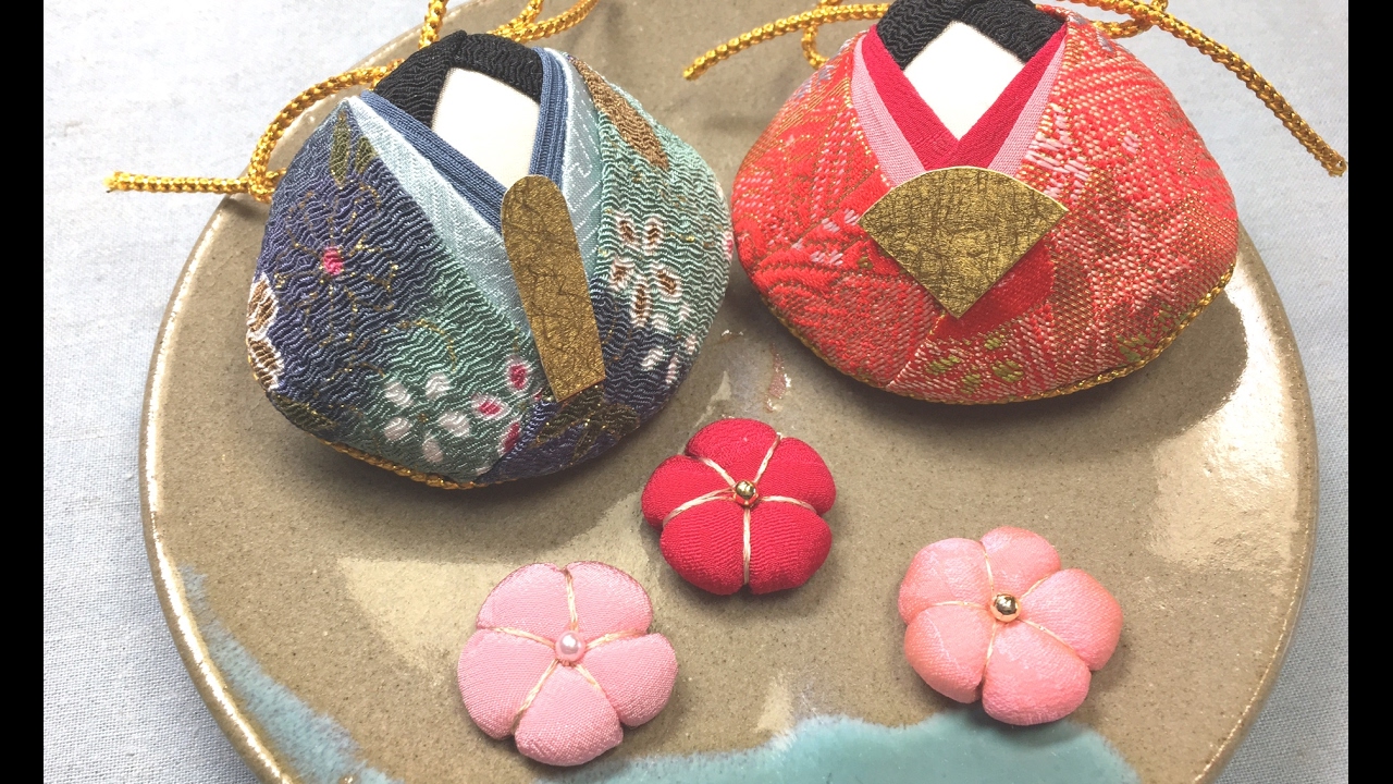 古布 お雛様 縮緬細工 はまぐり雛 ハンドメイド - おもちゃ