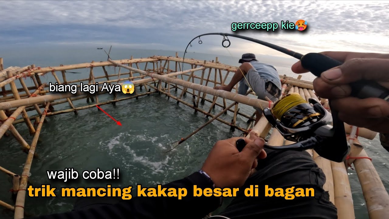 Diluar dugaan!! Coba trik baru mancing kakap besar di bagan lihat hasilnya 😱