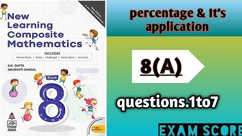 New learning composite mathematics class 8|| percentage and it