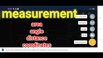 (GNACAD) tools measurement, Area, angle, Distance, coordinate