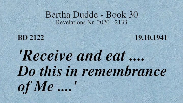 BD 2122 - 'RECEIVE AND EAT .... DO THIS IN REMEMBRANCE OF ME ....'