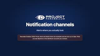 Notification channels: alerts by email, Slack and webhook | Project Parabellum