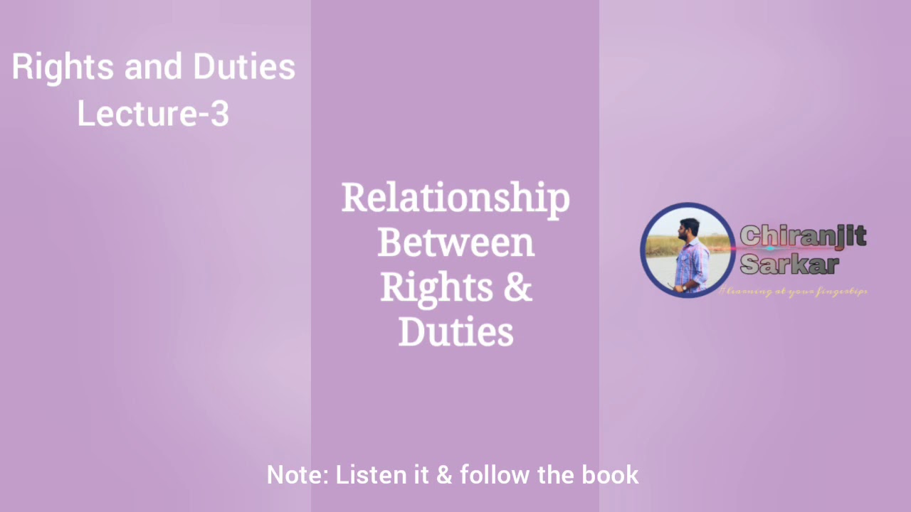 Rights And Duties Lecture 3 Relationship Between Rights And Duties YouTube