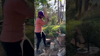 Porkkala Safari, Patricia raking the wood for fire