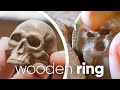 Making a wooden skull ring (Speed carving)