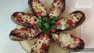 #أكلات_تركية/ قوارب الباذنجان باللحم المفرومTurkish food / eggplant boats with minced meat