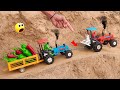 Diy tractor loaded trolley stuck in hills rescue by spiderman  science project sanocreator