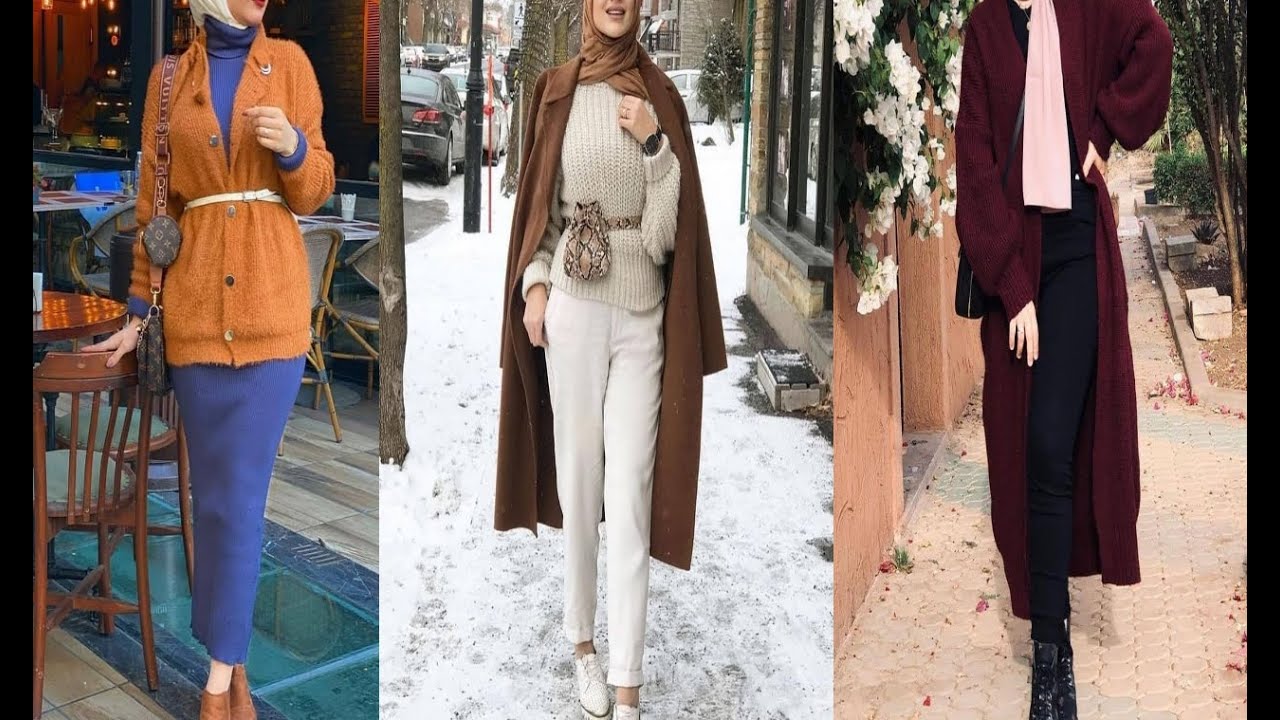 موضة ملابس شتاء 2021 تنسيق المعاطف بستايلات مختلفة للمحجبات /ملابس للبنات شتاء 2021