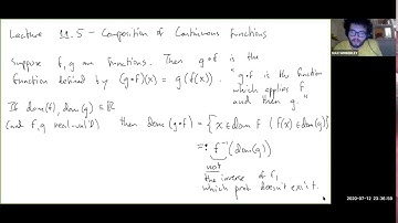 Lecture 11.5 - Composition of Continuous Functions