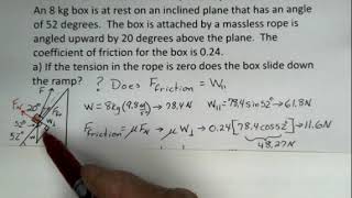 Force Equilibrium, Ramp, Box, Rope, Friction