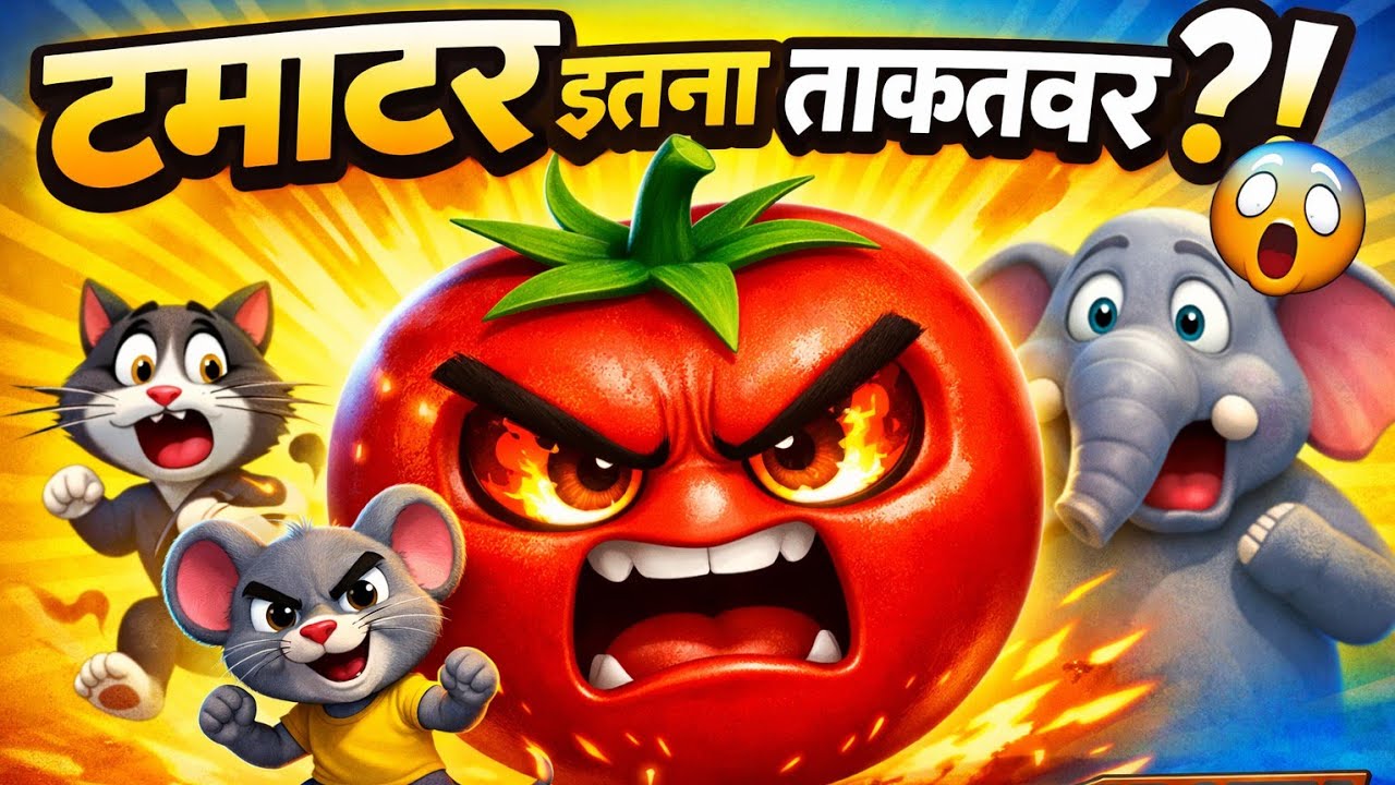 👉 आहा टमाटर बड़े मजेदार 🍅 | Funny Animals Cartoon Song | Kids Rhymes